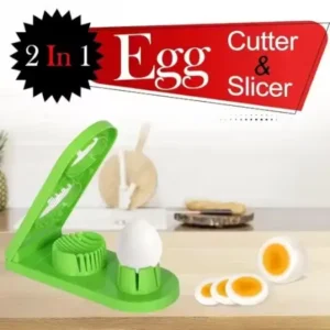 Rimoal 2 in 1 Egg Cutter and Slicer – Plastic Kitchen Tool (Green) ( green, OS )