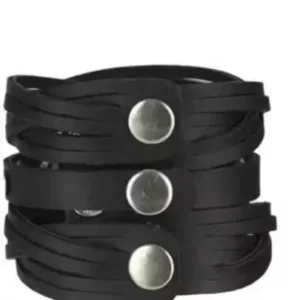 Soul Black Weaved Multistrand PU Bracelet Set for Men Gym Boys ( default, Standard )