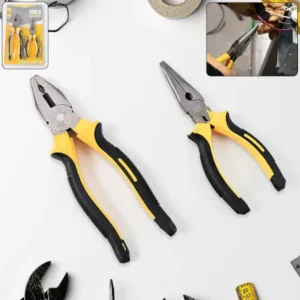 Long Nose & Flat Mouth Plier Combo – 2-Piece Steel Hand Tool Set. ( default, OS )