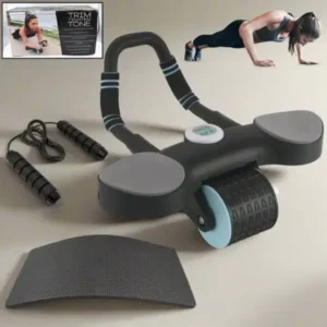 Abdominal Wheel Roller Widened Elbow Support Roller with Timer & Skipping Rope (1 Set) ( default, Standard ).