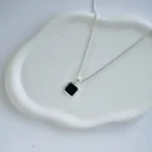 Stylish Men’s Pendant Necklace with Silver-Plated Brass Cuban Link Chain – Adjustable Free Size ( default, Standard ).