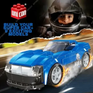 10-in-1 Racing Car Building Blocks Set | 195+ PCS STEM Construction Kit | DIY Educational Engineering Toy for Kids Ages 6+ Boys & Girls ( Blue) ( blue, Standard )