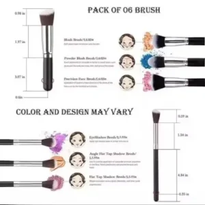 Face Powder Eyeshadow Brush Set with Blender Sponge Puff & Eyeliner Pencil ( default, OS )