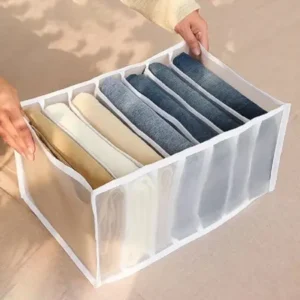 Clothes Organizer +7 Grid, Drawer Wardrobe Clothes Organizer, Jeans Closet Cabinet Organizers, Portable Foldable Storage Containers ( default, Standard ).