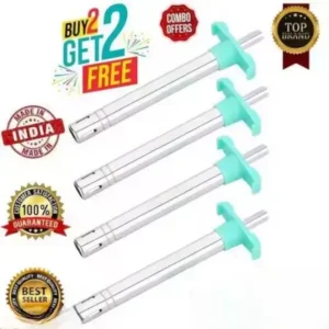 Stainless Steel Gas Lighter Combo – Multicolor Pack of 4 ( silver, OS )