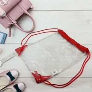 Plastic Waterproof Pouch Transparent Stadium Bags Clear String Bag for Gym Concert Travel Beach Swimming Sport ( default, Standard ).