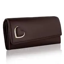 Fancy Latest Women Wallet – Stylish PU Leather Clutch with Multi-Compartments, Designer Ladies Purse (Free Size, 10x4 cm, Rose/Golden) ( brown, parent ).