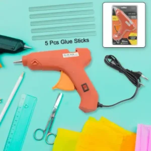 Professional 60 Watt Hot Melt Glue Gun with 5 Glue Sticks & On/Off Switch ( default, Standard ).